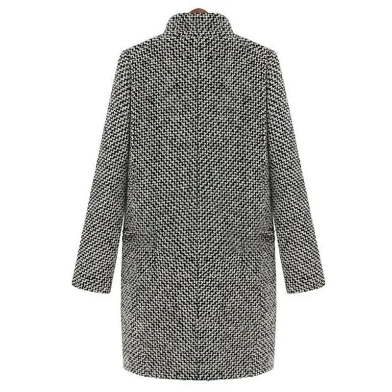 Women's Elegant 3/4 Length Wool Coat