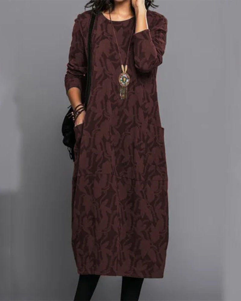 Kamalia | Long Floral Print Dress with Pockets