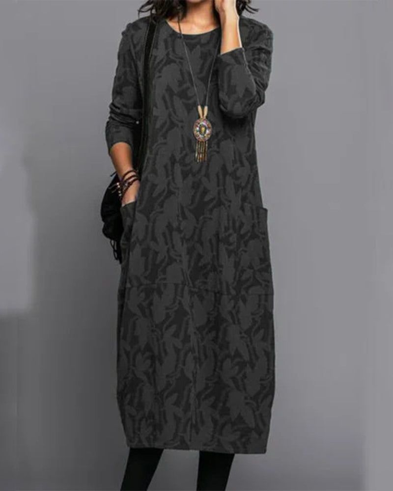Kamalia | Long Floral Print Dress with Pockets