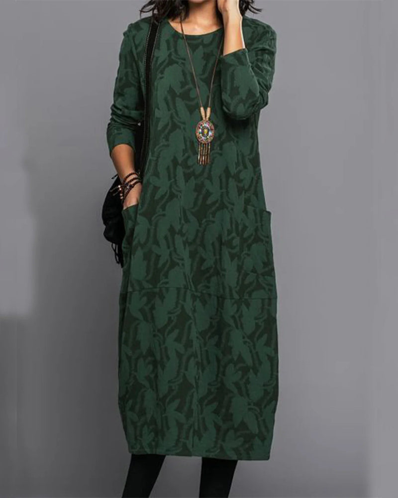 Kamalia | Long Floral Print Dress with Pockets
