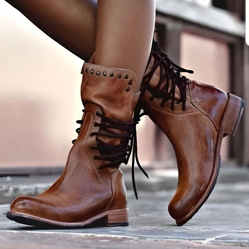 Amanda - Faux Leather Boots
