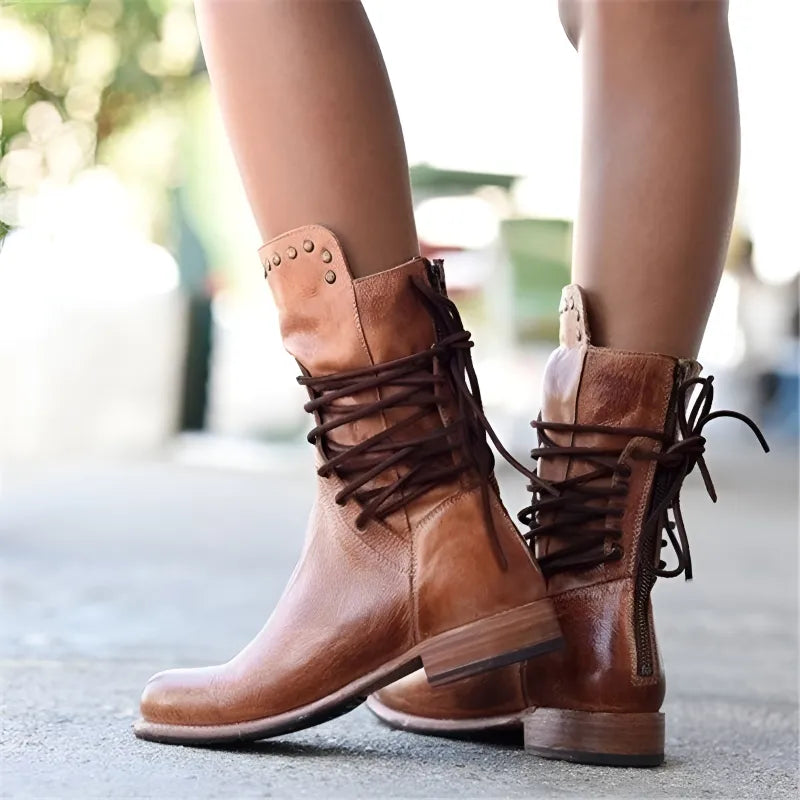 Amanda - Faux Leather Boots