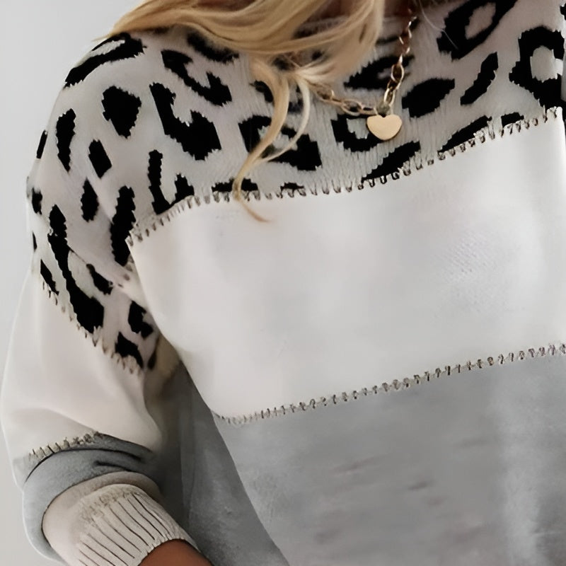 Cheyenne™ - Casual sweater with leopard design