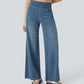 Lyvazza Flex™ Wide High Waisted Stretch Washed Jeans