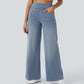 Lyvazza Flex™ Wide High Waisted Stretch Washed Jeans