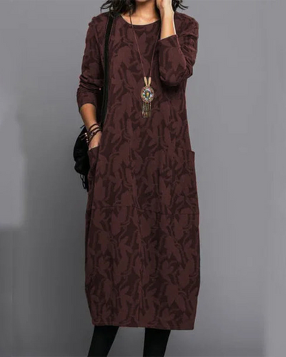 Kamalia | Long Floral Print Dress with Pockets