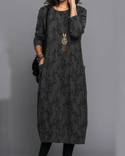 Kamalia | Long Floral Print Dress with Pockets