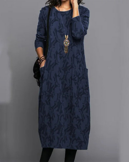 Kamalia | Long Floral Print Dress with Pockets