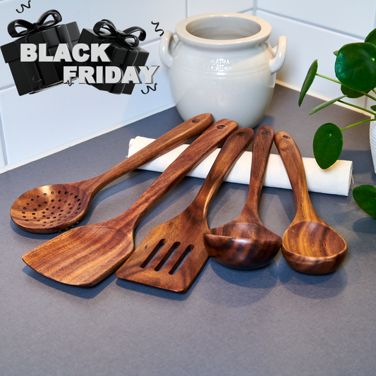 Kitchen Utensils Set in Walnut (5 pieces)