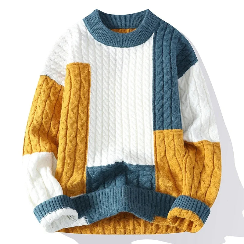 Men's Casual Color Block Sweater