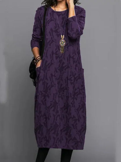 Kamalia | Long Floral Print Dress with Pockets