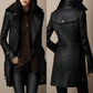 Elegant Leather 3/4 Coat