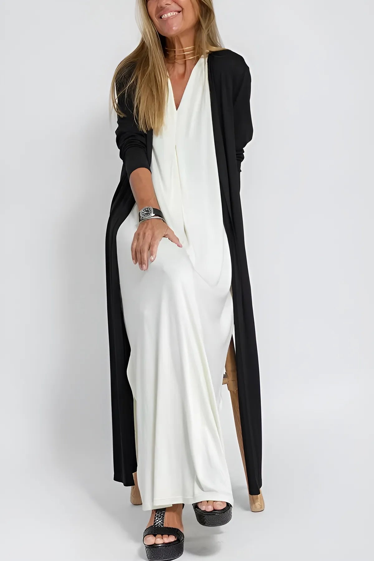 Lyvazza™ - Elegant long dress + matching cardigan FREE