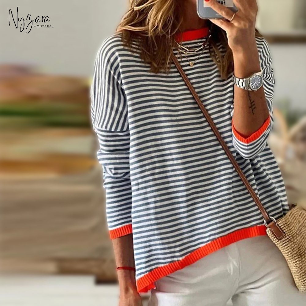 Lyvazza™ - Long-sleeved striped top