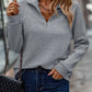 Fania™ | Elegant Zippered V-Neck Sweater