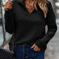 Fania™ | Elegant Zippered V-Neck Sweater