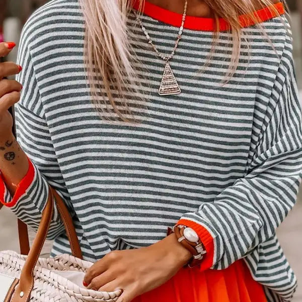 Lyvazza™ - Long-sleeved striped top