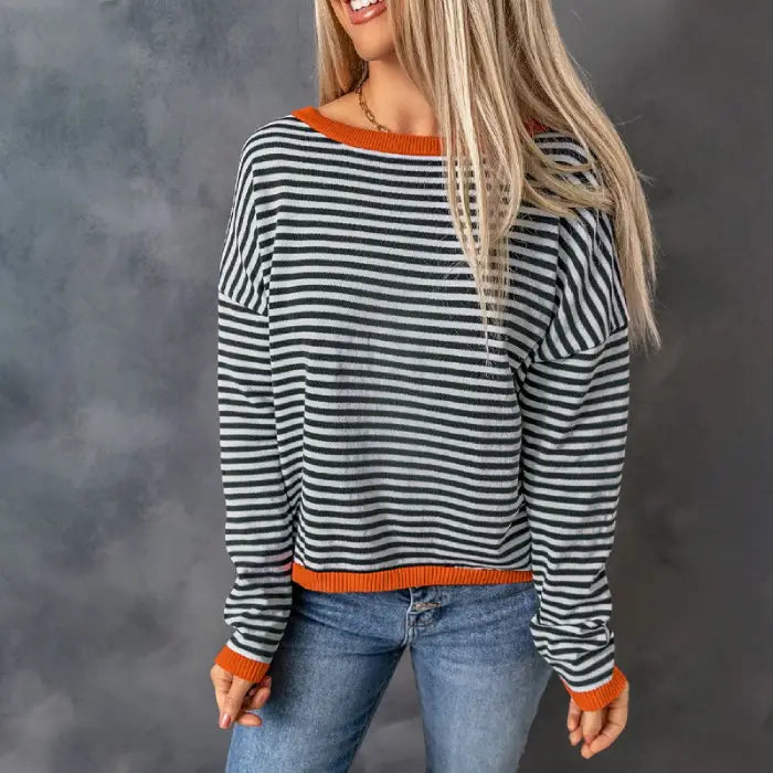 Lyvazza™ - Long-sleeved striped top