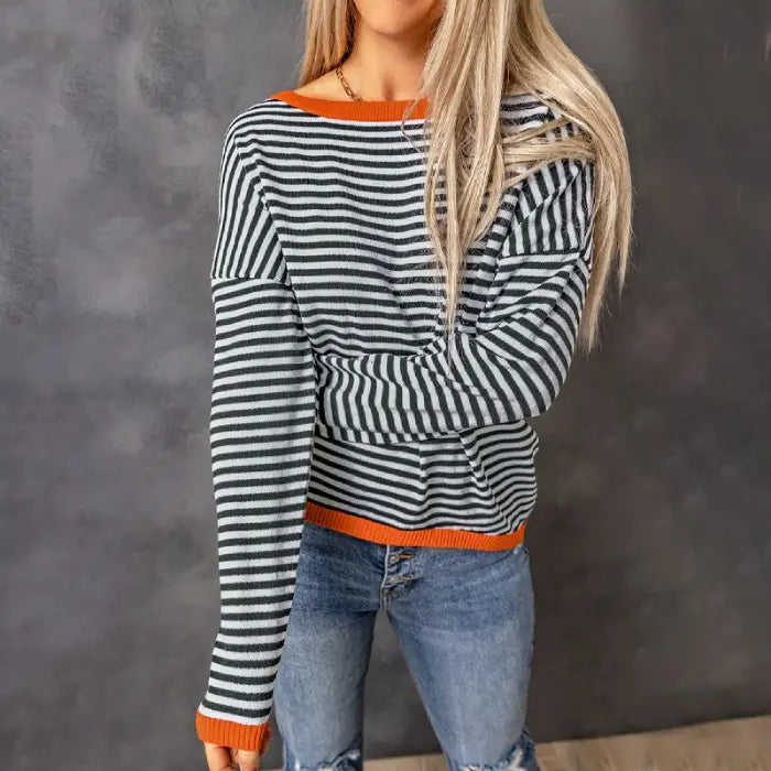 Lyvazza™ - Long-sleeved striped top